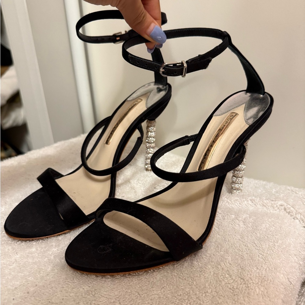 Sophia Webster Rosalind Black Heels with Crystal Embellishments - 38.5